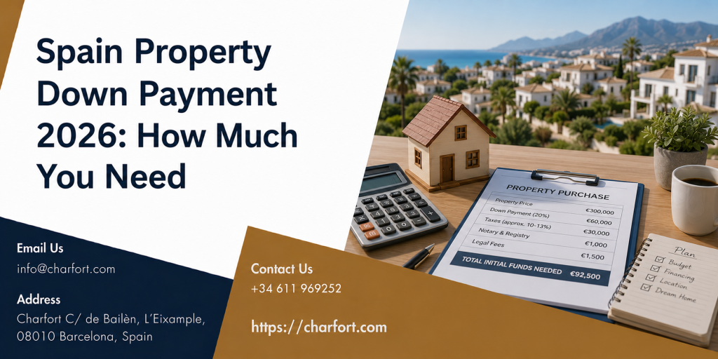 Spain Property Down Payment 2026: How Much You Need