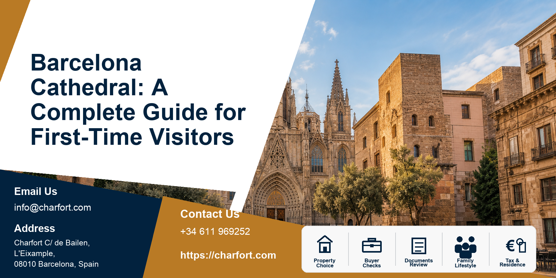 Barcelona Cathedral: A Complete Guide for First-Time Visitors featured image with Barcelona visitor guide background