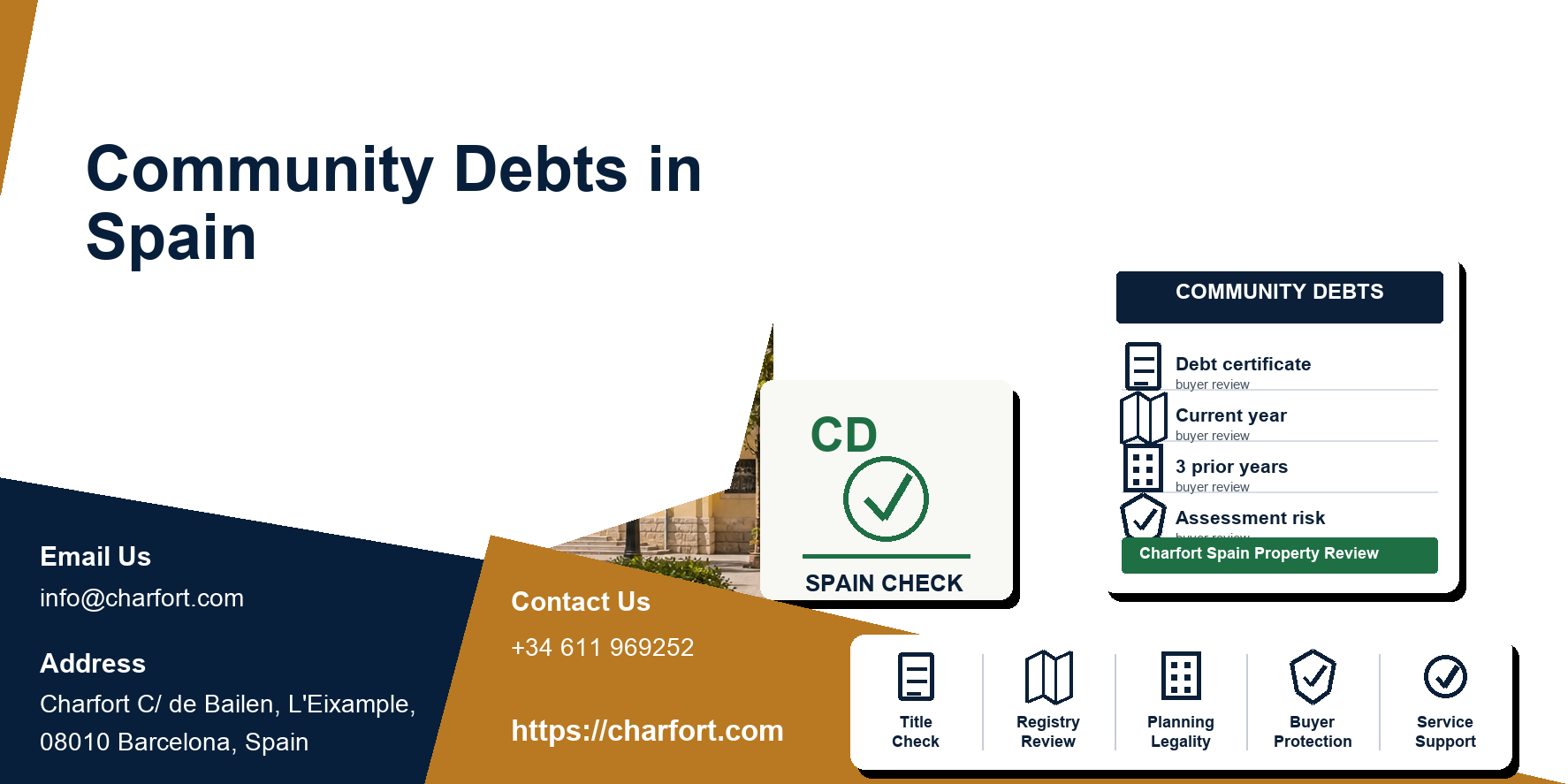 Community debts and special assessments in Spain featured image with apartment accounts and payment checklist