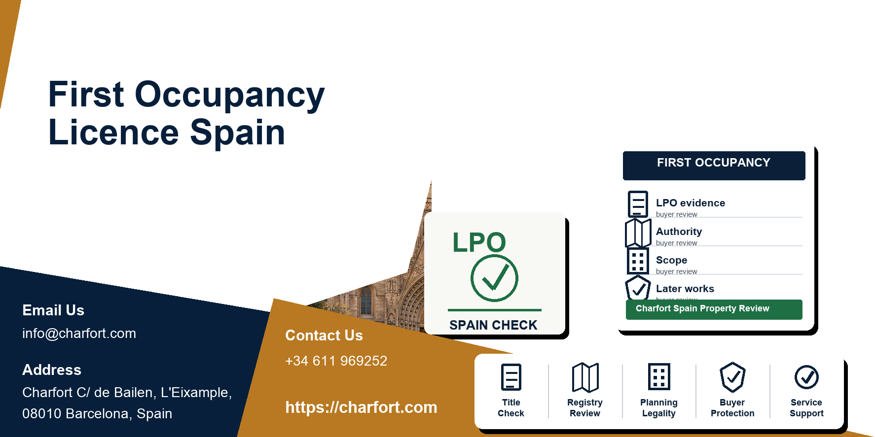 First Occupancy Licence Spain featured image with municipal certificate, keys and Barcelona property documents
