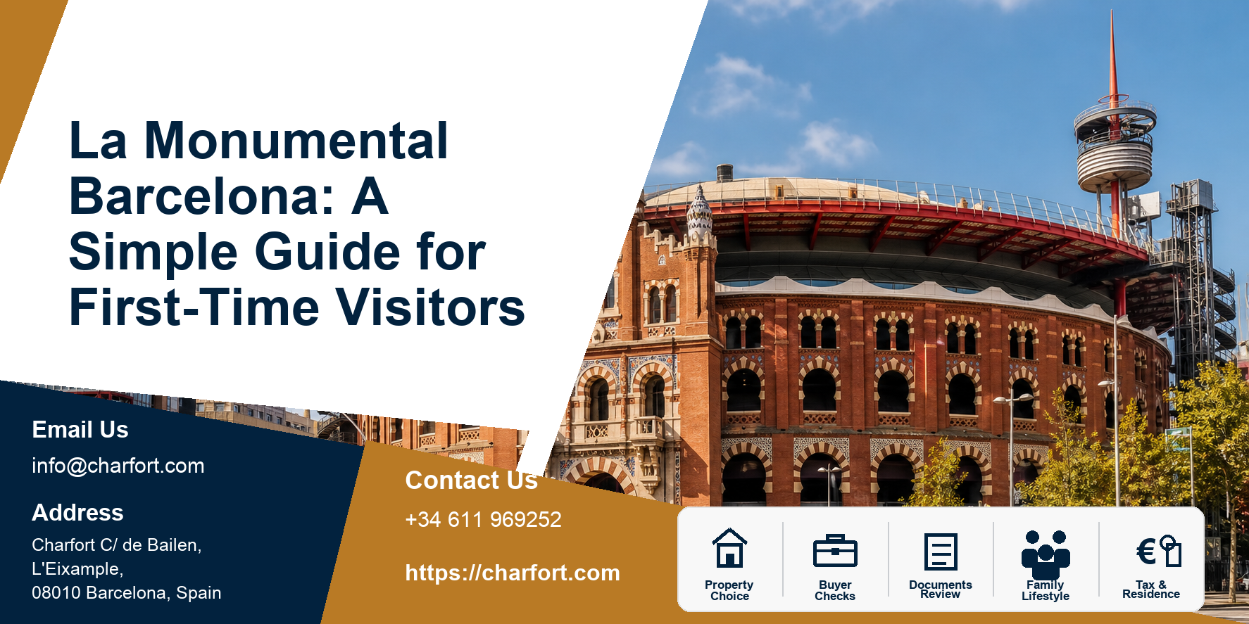 La Monumental Barcelona: A Simple Guide for First-Time Visitors featured image with Barcelona visitor guide background