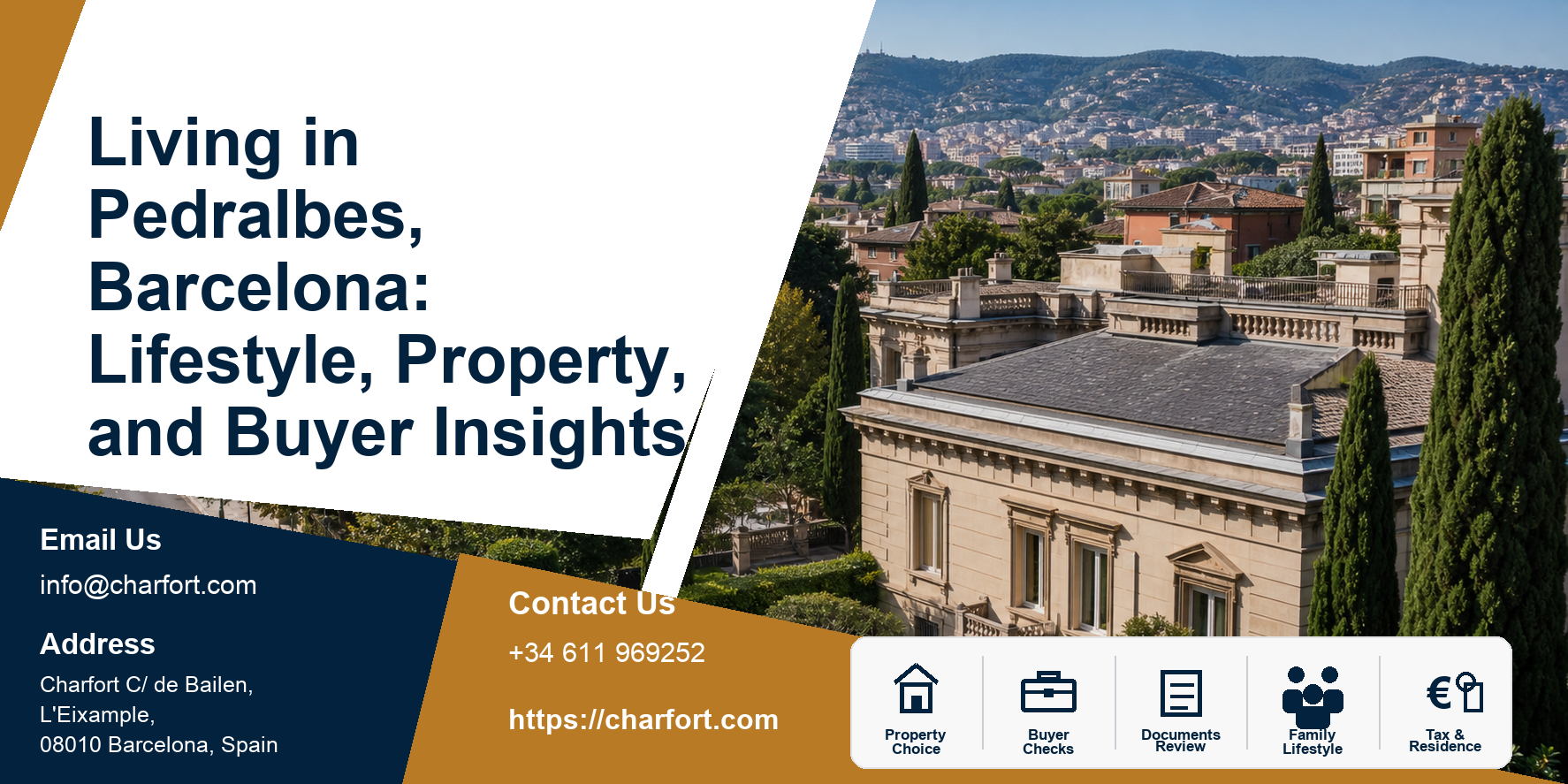 Living in Pedralbes Barcelona featured image with luxury residential property background