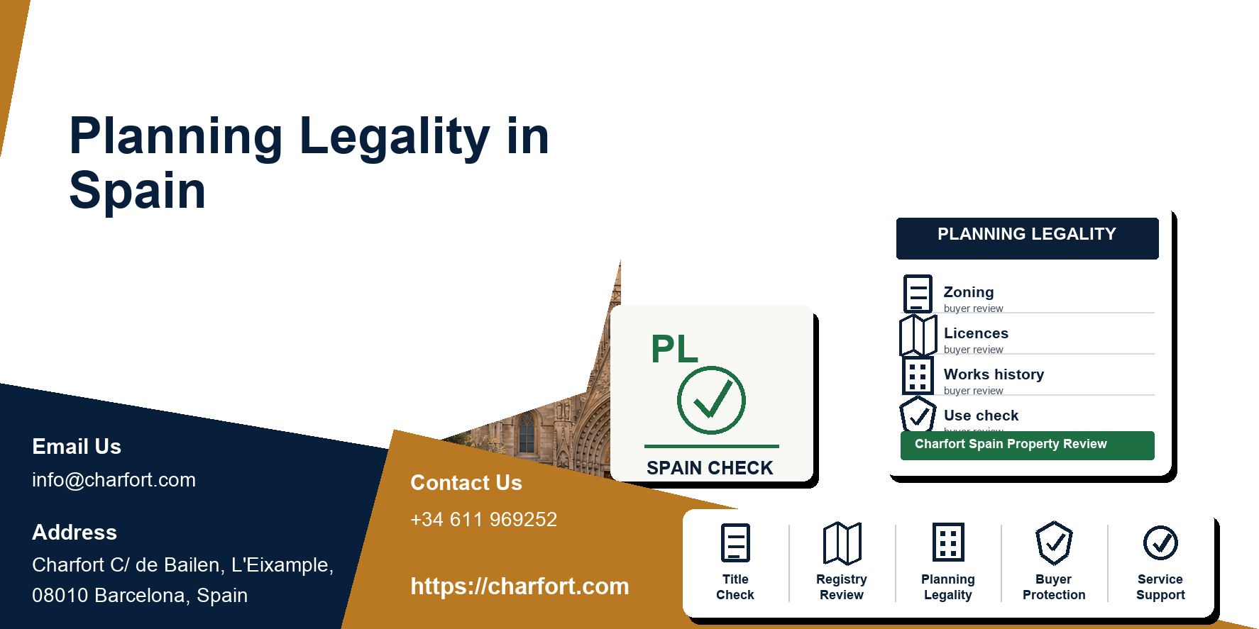 Planning legality in Spain featured image with architectural plans, municipal documents and Barcelona property
