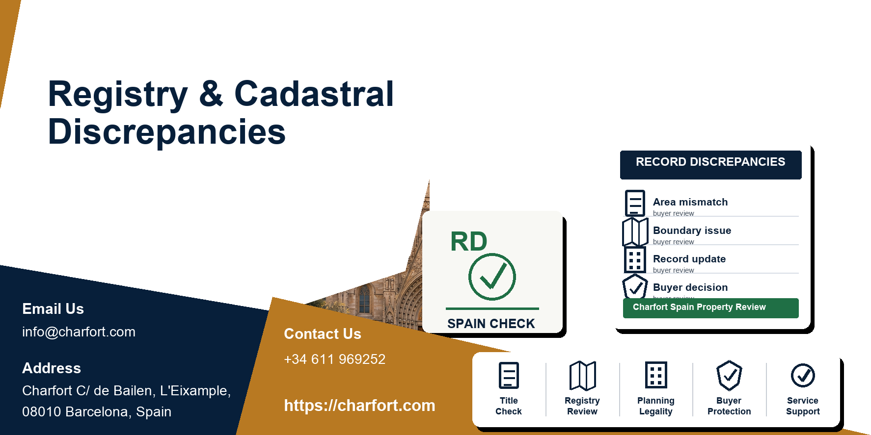 Registry and cadastral discrepancies in Spain featured image with property map, title record and buyer risk checklist