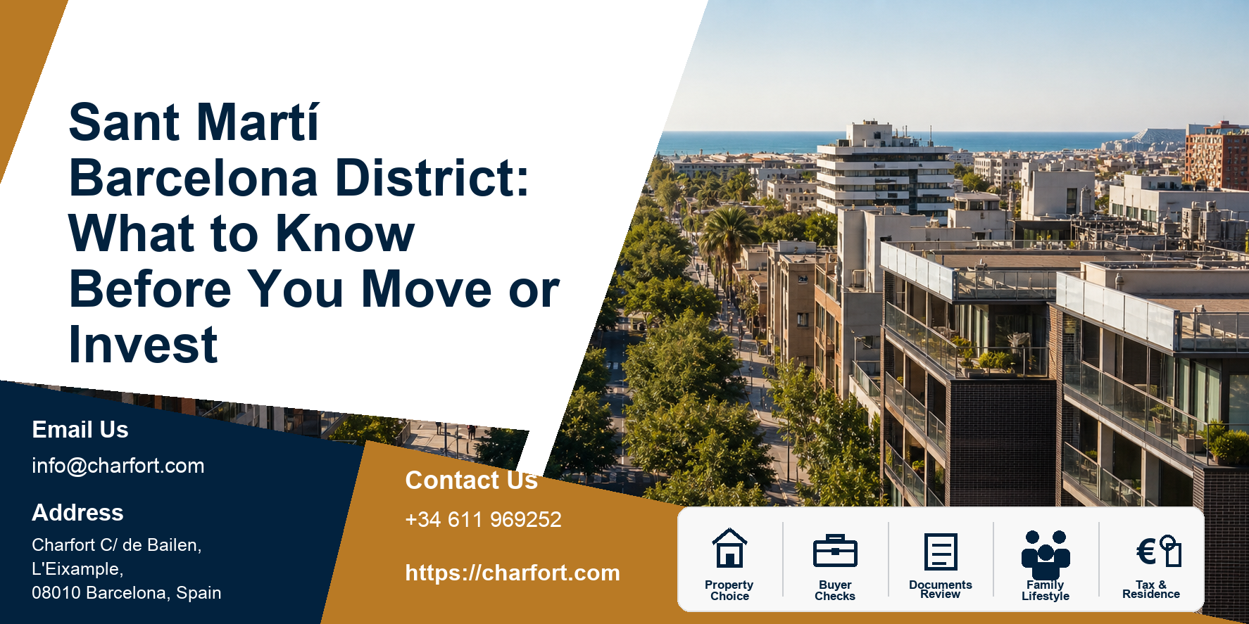 Sant Martí Barcelona District: What to Know Before You Move or Invest featured image with Barcelona district property background