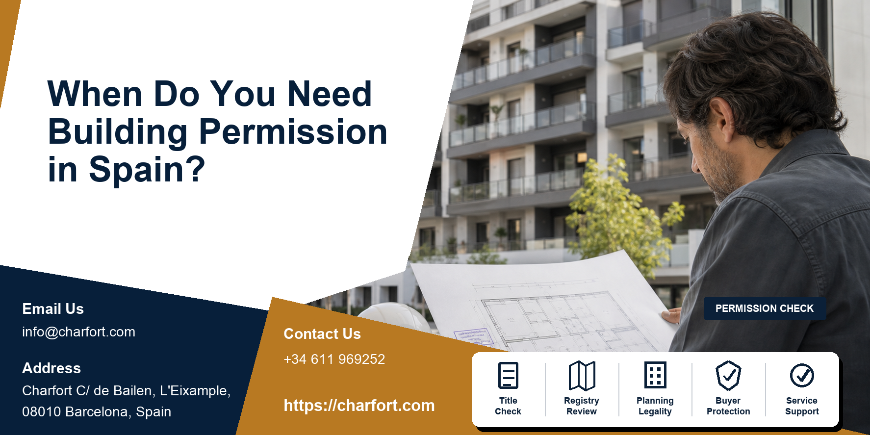 Spanish renovation plans with municipal permission stamp, architect, apartment façade and community approval