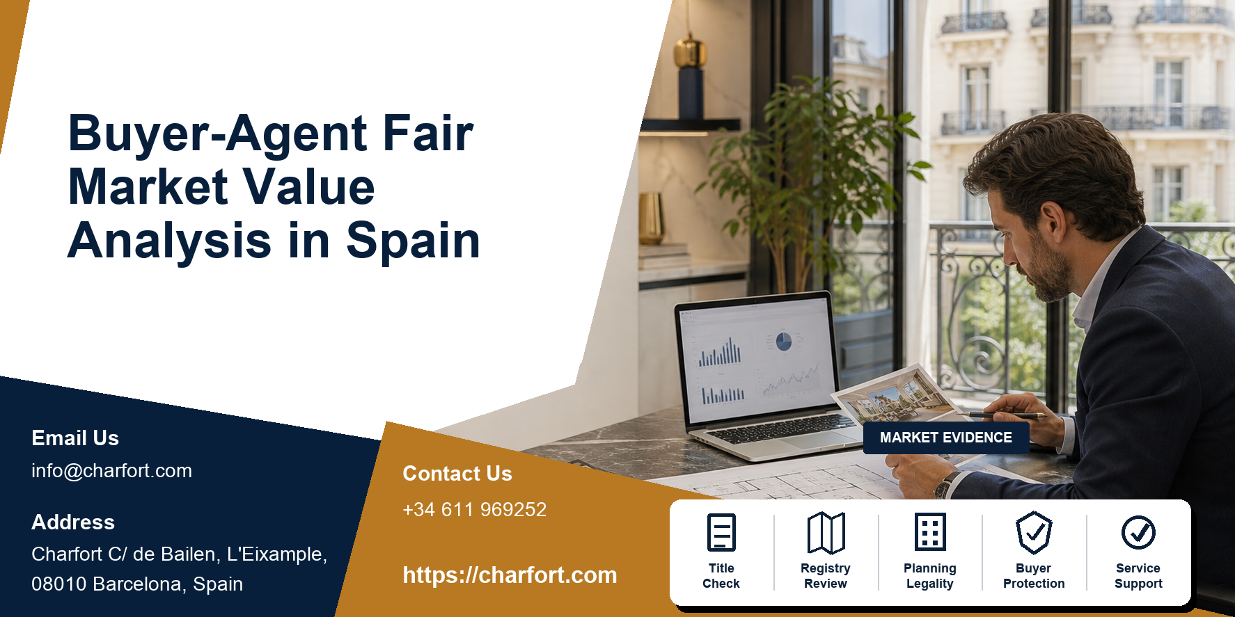 Buyer agent analysing Spanish property market value
