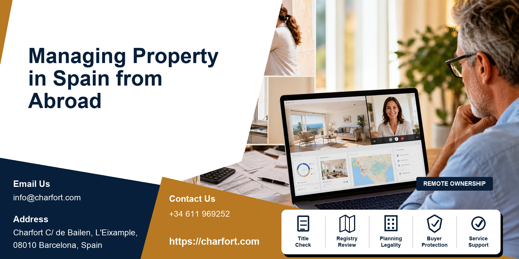 Overseas owner managing Spanish home with local keyholder, inspection report, payment approvals and annual calendar
