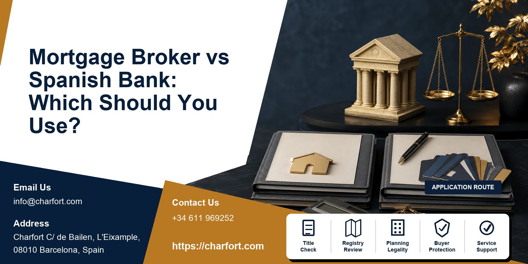 Mortgage broker versus Spanish bank featured image with foreign buyer comparing lender offers for a Spanish home