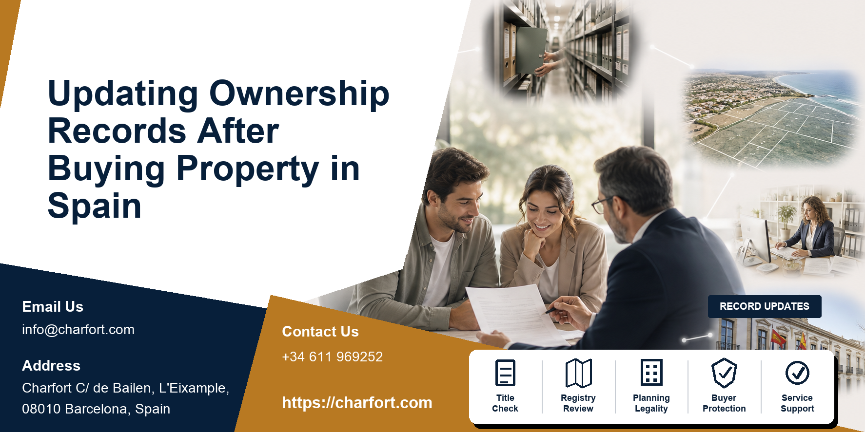 Spanish property deed connected to Land Registry, Cadastre, community, IBI and owner record checklist